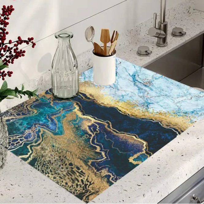 Absorbent Tableware Dish Drying Mat Kitchen