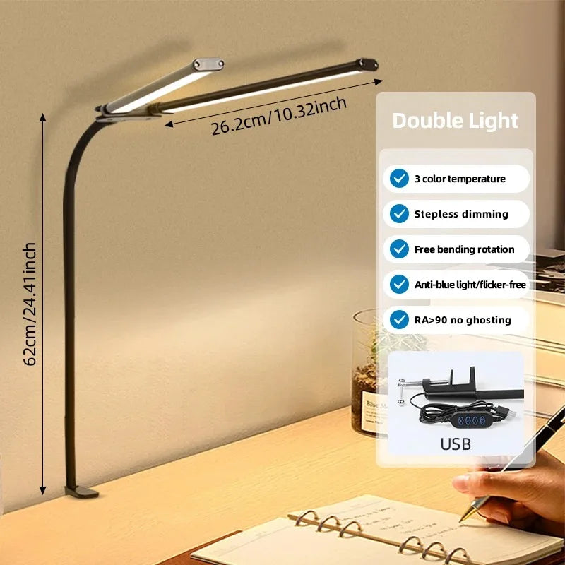LED Desk Lamp Single Double Head
