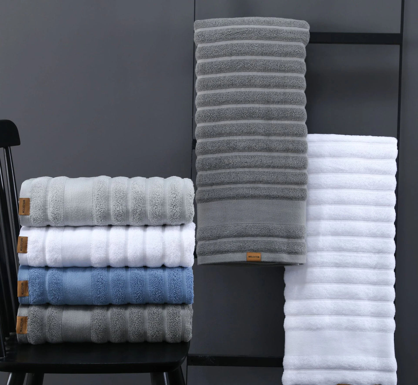 100% Cotton Shower Towels Bath Towel for Adults High Absorbent Home Hotel Pure Thick Towels Bathroom Bath Towel White