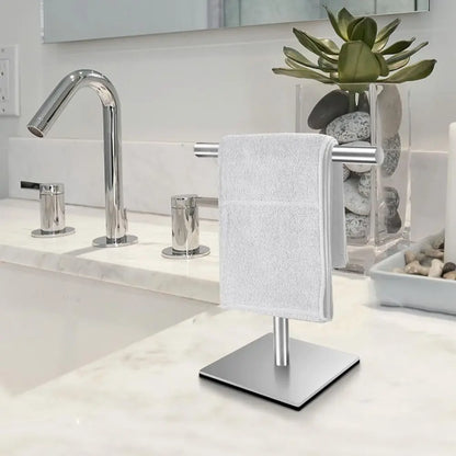 Stainless Steel Bath Towel Stand T-Shape Modern Style Bathroom Towel Hanger with Heavy Base Rustproof Hand Towel Holder Kitchen