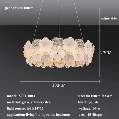 Modern Lustre Glass Flower Led