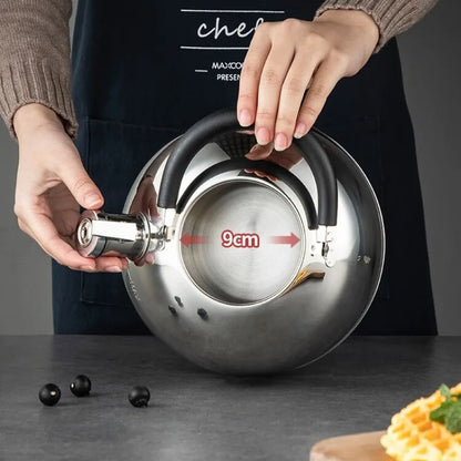 304 Stainless Steel Whistle Kettle 1.5-5L Multiple Sizes Large Capacity Sounding Kettle for Induction Stove Kitchen Supplies