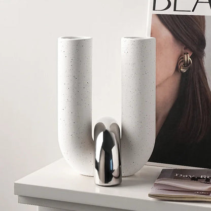 Creative U-shaped Ceramic Vase Flower