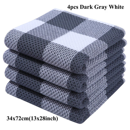 Olanly 100% Cotton Dishcloth For Kitchen Towel Home Ultra Soft Absorbent Dish Cloth Reusable Clean Tool Microfiber Kitchen Towel