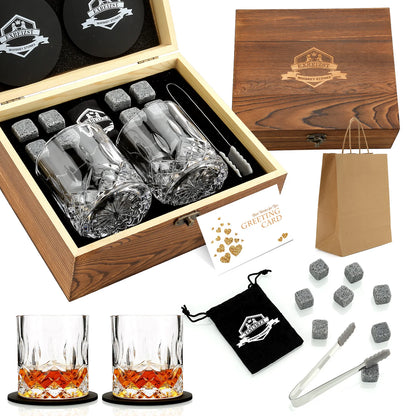 Kit Whiskey Stones & Glasses Set Box