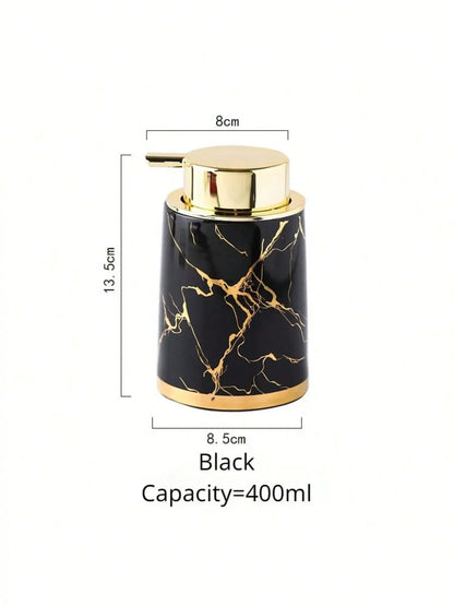 Ceramic soap dispenser 400ml Luxury Ceramic Marble Texture Refillable Press Foaming Soap Dispenser for Home Decor