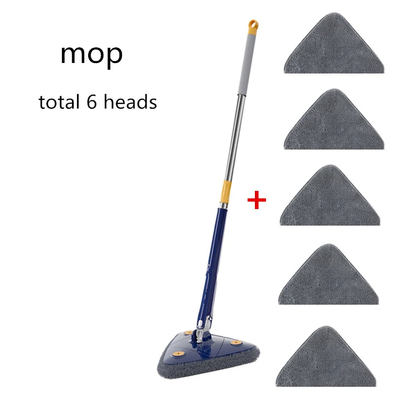 2024 Self-wringing Triangle Extended Mop X Type Microfiber Floor Squeeze Free Hand Washing Lazy Tool Rotate Household Cleaning
