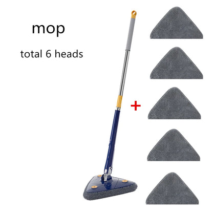 2024 Self-wringing Triangle Extended Mop X Type Microfiber Floor Squeeze Free Hand Washing Lazy Tool Rotate Household Cleaning