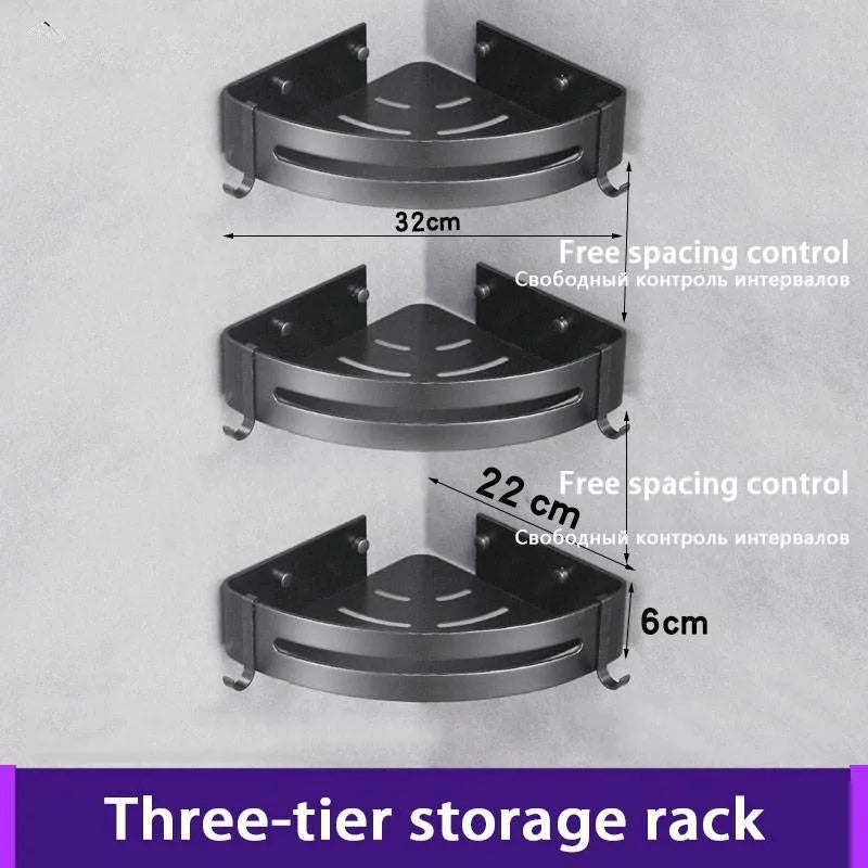 No Drill 1/3 PCS Bathroom Shelf, Storage Organizer Shower Caddy, Strong Adhesive Wall Corner Organizer for Shampoo Towel Storage