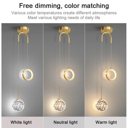 Lustre LED Pendant Light Indoor Lighting Fixture Living Bedroom Bedside Home Decoration Dining Table Hanging Lamps Pendant Lamp