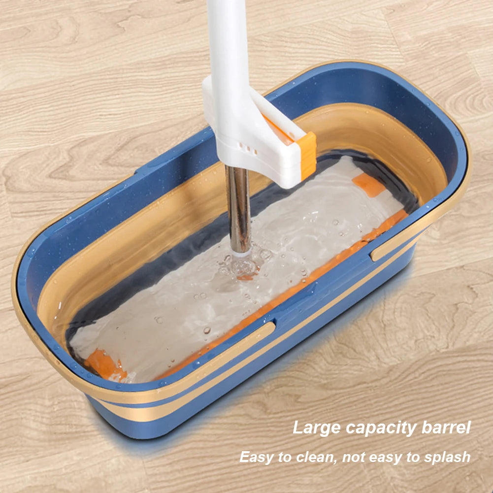 Flat Mop Cleaning Bucket Foldable Portable Mop Water Pail with Handle Rectangular Folding Water Tub for Outdoor Garden Camping