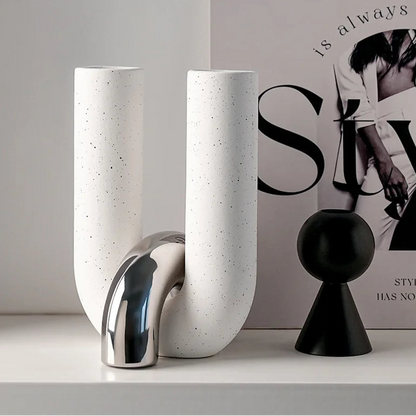Creative U-shaped Ceramic Vase Flower