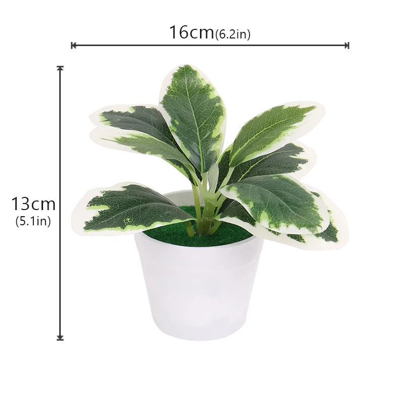 Green Artificial Tree Pot Bonsai Grass Plants