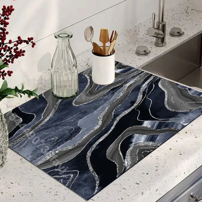 Absorbent Tableware Dish Drying Mat Kitchen