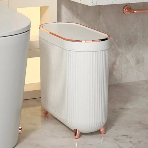 12L Luxury Bathroom Trash Can for Kitchen with Lid Dustbin Waterproof Trash Bin Wastebasket Large Capacity Garbage Bin