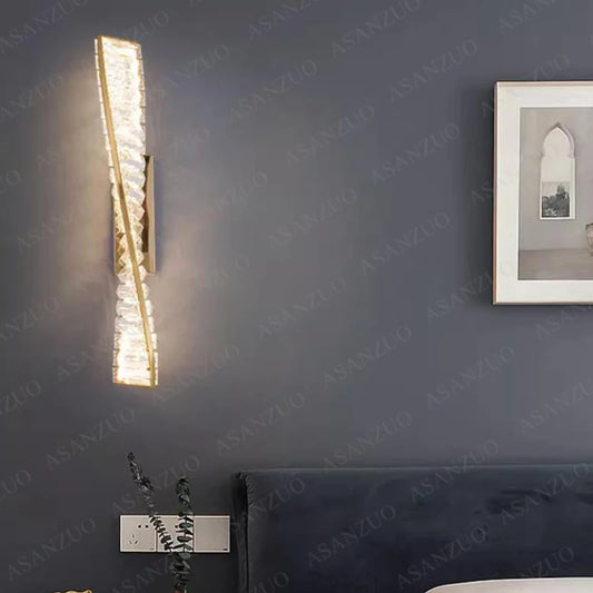 Nordic Long bar crystal wall lamps luxury