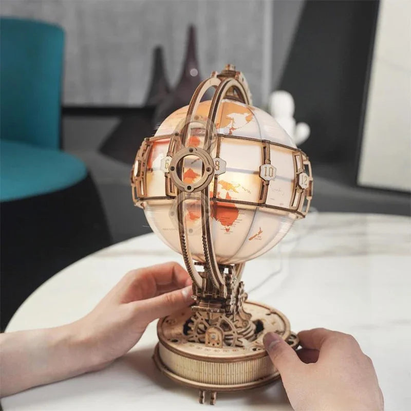 Wooden Globe Lamp 3D