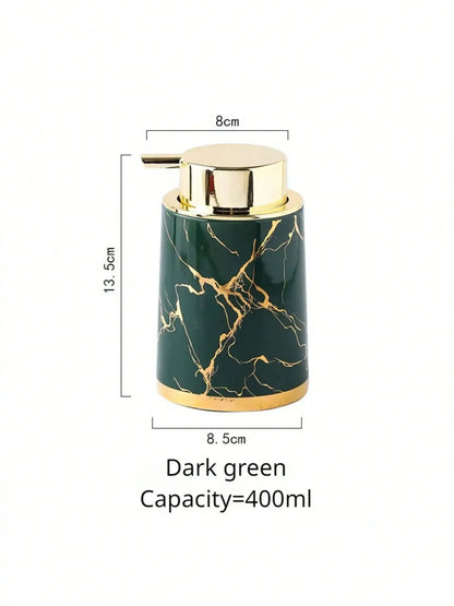 Ceramic soap dispenser 400ml Luxury Ceramic Marble Texture Refillable Press Foaming Soap Dispenser for Home Decor