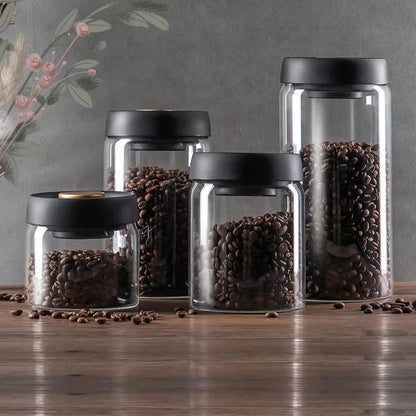Transparent Glass Coffee Storage