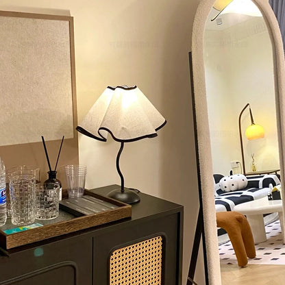 Nordic Petal LED Table Lamp Fabric12W Tricolour Light US/EU For Living Room Home Bedroom Atmosphere Decoration LED Night Light