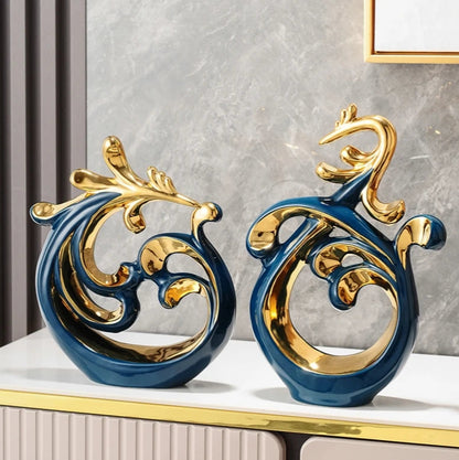 Abstract Phoenix Ceramic Sculpture