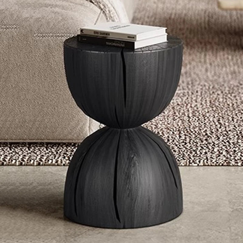 Solid Wood Stool Portable Black