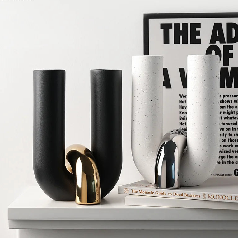 Creative U-shaped Ceramic Vase Flower