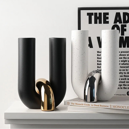 Creative U-shaped Ceramic Vase Flower
