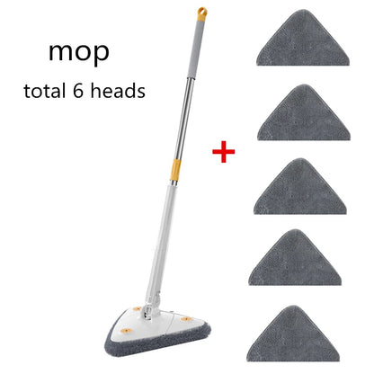 2024 Self-wringing Triangle Extended Mop X Type Microfiber Floor Squeeze Free Hand Washing Lazy Tool Rotate Household Cleaning