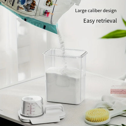1-3pcs Airtight Laundry Detergent Powder Storage Box Jar Bleach Storage Container Large Capacity Measuring Cup
