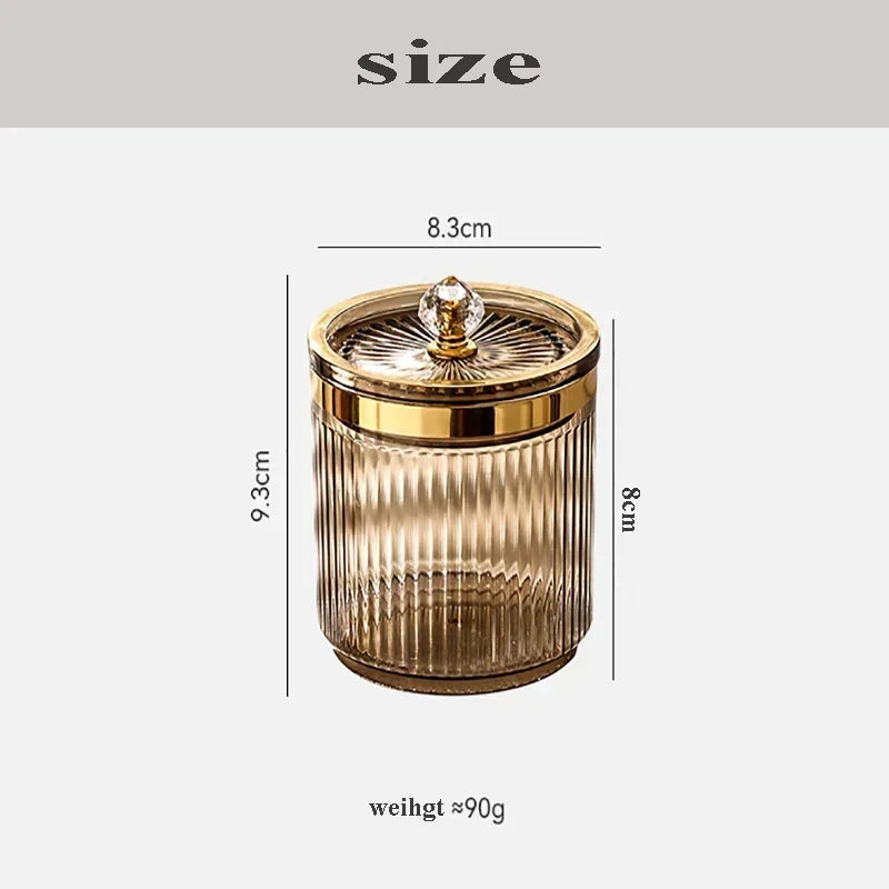 Multifunctional Cosmetic Organizer Dustproof Makeup Cotton Swab Ball Pad Holder Makeup Tool Storage Box Container for Desktop