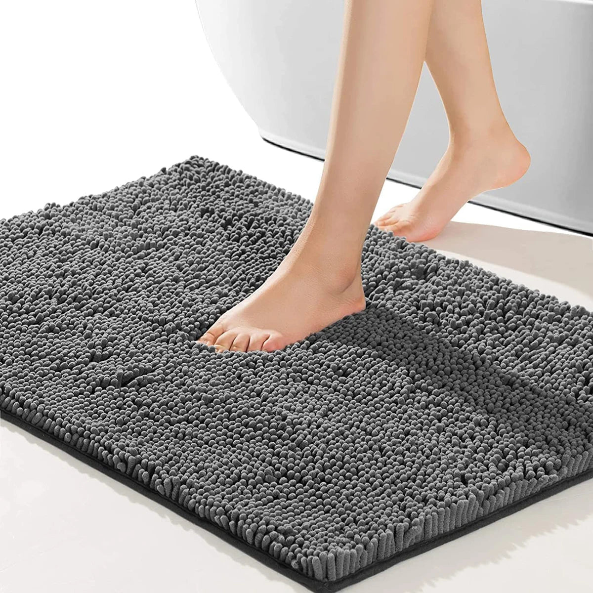 Chenille bathroom carpet, non slip bath mat, soft and comfortable plush bathroom carpet