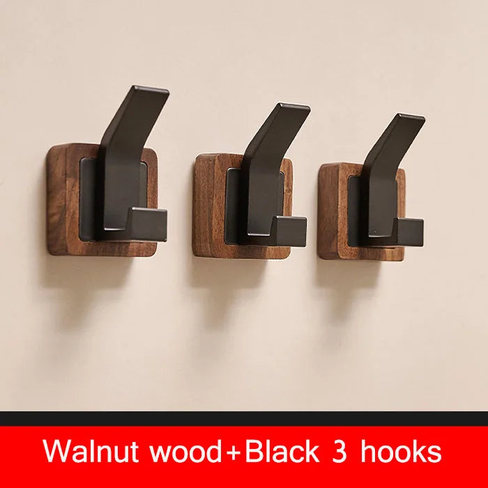 Walnut Coat Wall Hook Wall Hanging Coat Rack for Bathroom Kitchen Bedroom Hallway Wall Hooks Coat Clothes Holder