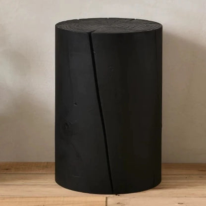 Solid Wood Stool Portable Black