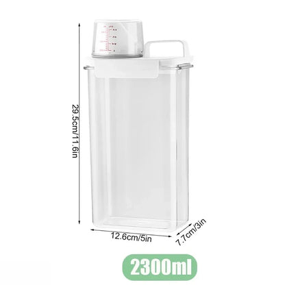1-3pcs Airtight Laundry Detergent Powder Storage Box Jar Bleach Storage Container Large Capacity Measuring Cup