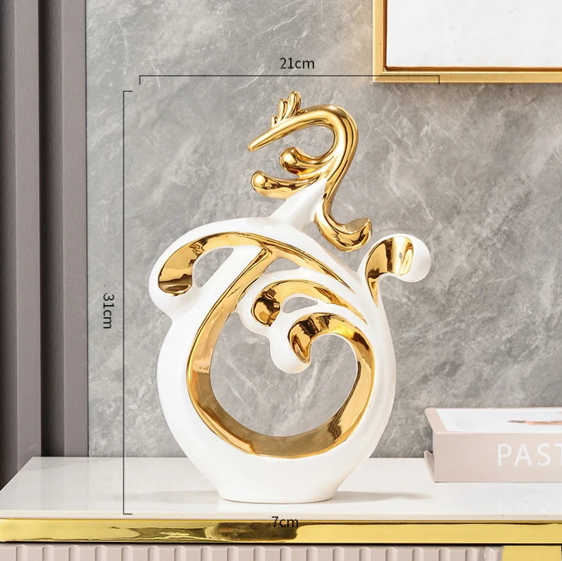 Abstract Phoenix Ceramic Sculpture