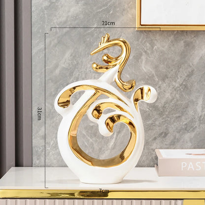 Abstract Phoenix Ceramic Sculpture