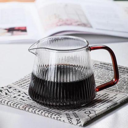 Stylish High Borosilicate Glass Coffee Pot with V-Shaped Spout -  for Pour-Over Brewing and Home Coffee Rituals