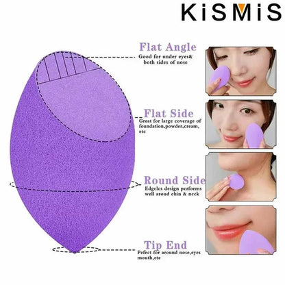KISMIS 7Pcs/Set Soft Wet and Dry Use Makeup Sponge Set Cosmetic Puff Makeup Sponge Foundation Powder Sponge Beauty Tool