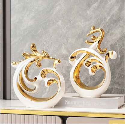 Abstract Phoenix Ceramic Sculpture