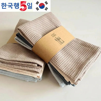4 Cotton Washcloths Plain Color Waffle Dish Towels Absorbent Cleaning Supplies Suitable For Many Scenarios