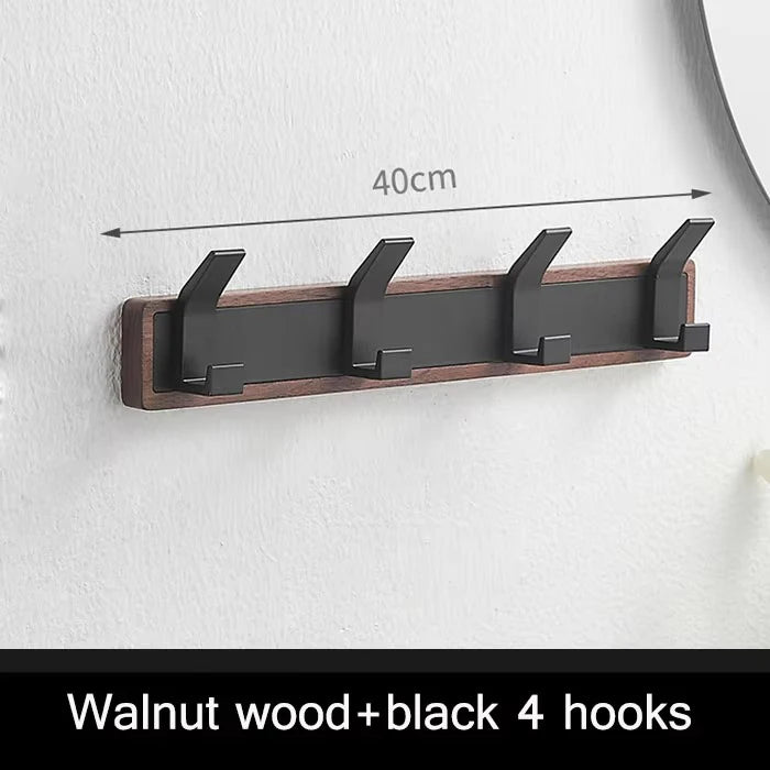 Walnut Coat Wall Hook Wall Hanging Coat Rack for Bathroom Kitchen Bedroom Hallway Wall Hooks Coat Clothes Holder