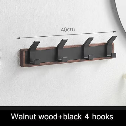 Walnut Coat Wall Hook Wall Hanging Coat Rack for Bathroom Kitchen Bedroom Hallway Wall Hooks Coat Clothes Holder
