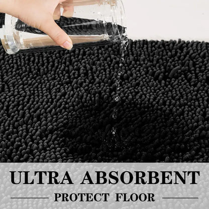 Chenille bathroom carpet, non slip bath mat, soft and comfortable plush bathroom carpet