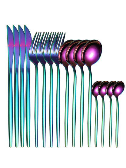 Set Stainless Steel Tableware Knife And Fork Spoon