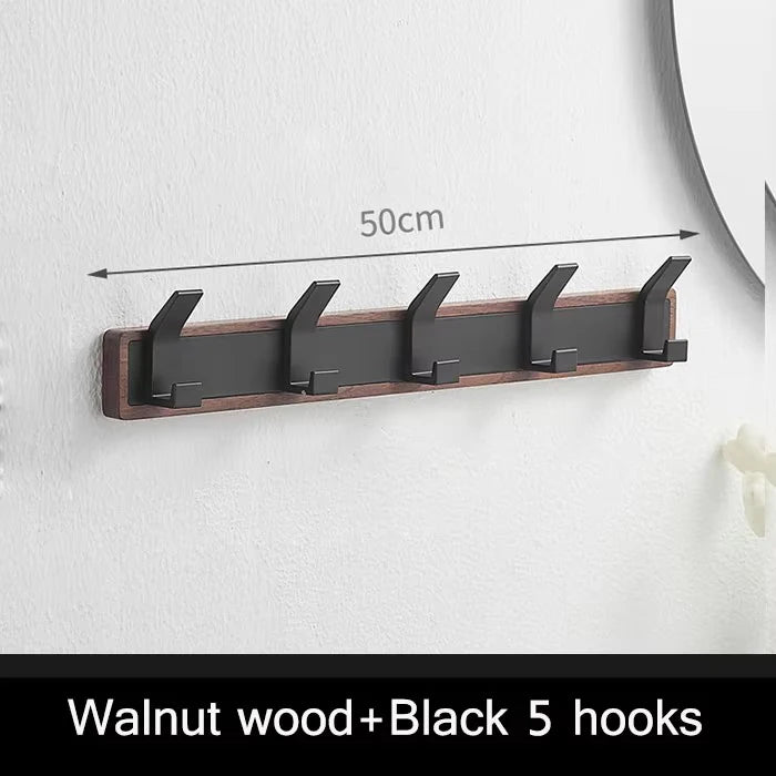 Walnut Coat Wall Hook Wall Hanging Coat Rack for Bathroom Kitchen Bedroom Hallway Wall Hooks Coat Clothes Holder