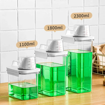 1-3pcs Airtight Laundry Detergent Powder Storage Box Jar Bleach Storage Container Large Capacity Measuring Cup