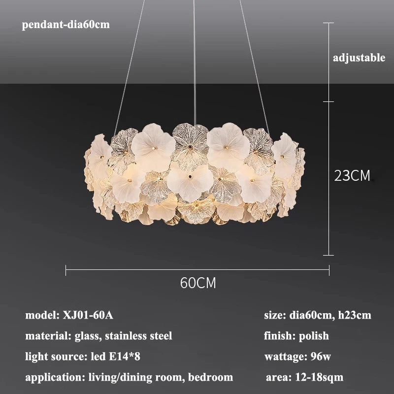 Modern Lustre Glass Flower Led