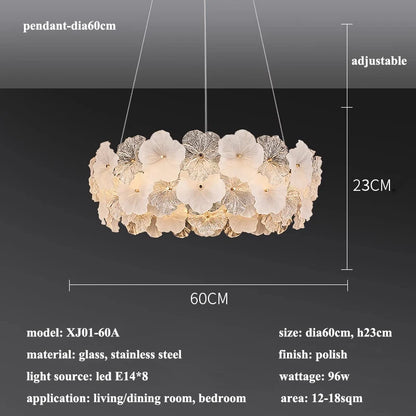 Modern Lustre Glass Flower Led