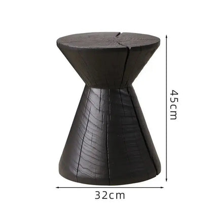 Solid Wood Stool Portable Black